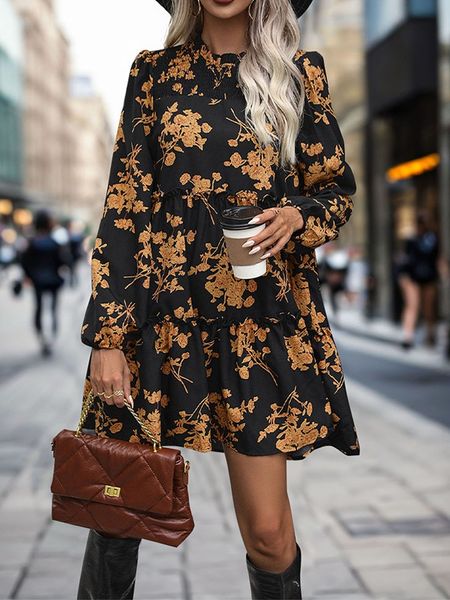 Vintage Printed Dress HEHB6ATZXZ