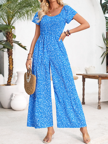 Printed Round Collar Overall Pants HEQ3XHW8NT