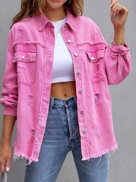 Casual Mid Length Denim Jacket HEHB4FRKMB