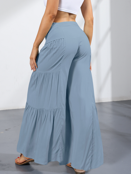 Casual Wide Leg Pleated Pants (Longer Version) HCZEXKHKFK