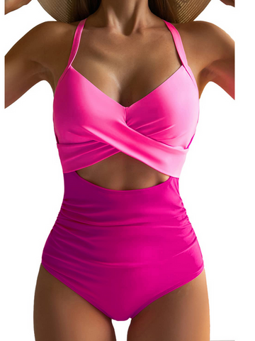 Women's One Piece Swimsuits Tummy Control Cutout High Waisted Bikini HW749RTKRT