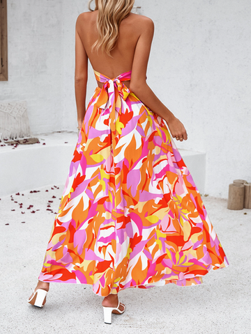 Women's Floral Print Cami Backless Long Dress HW775H8NB5
