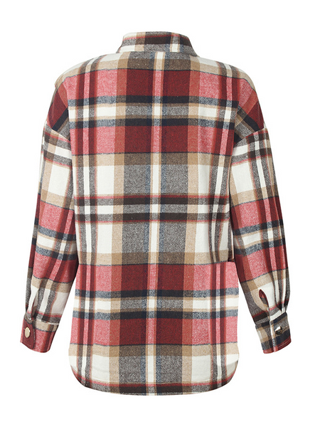 Plaid Long Sleeves Casual Coat HFLWWYLPL8