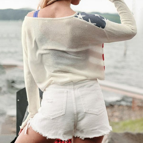 Striped Boat Neck Top Color Blocking Sweater HEHEQZYNPY