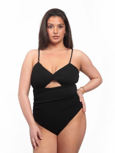 Women's Twist Front Cut Out Ruched One Piece Swimsuit H8SMEUBAH6