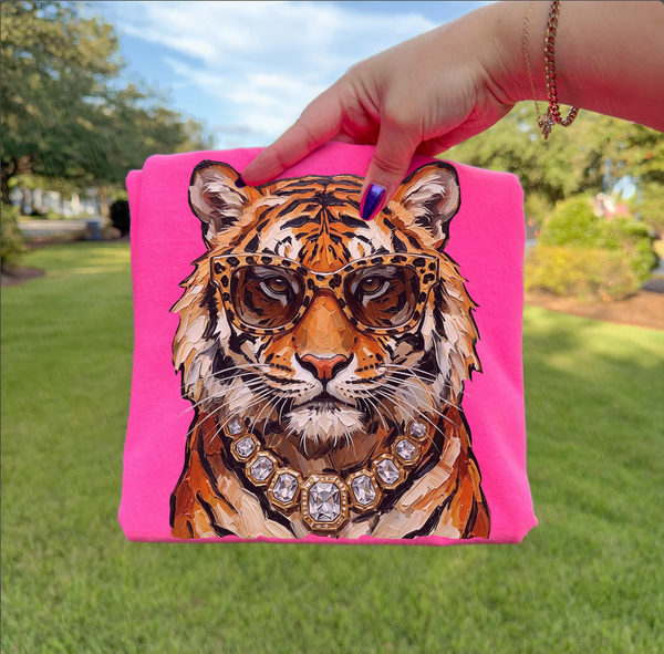 Glam Tiger Graphic Tee | Boujee Leopard Tiger Shirt | Trendy