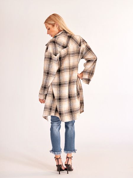 Women's Plaid Long Sleeve Button Down Shirts Casual Jackets Coats  H72DS3TP49