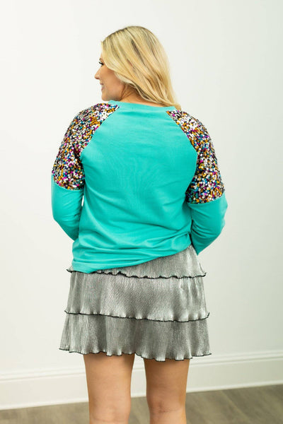 MERRY Turquoise Sweatshirt