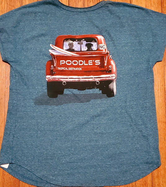 Poodle's Red Truck V-neck