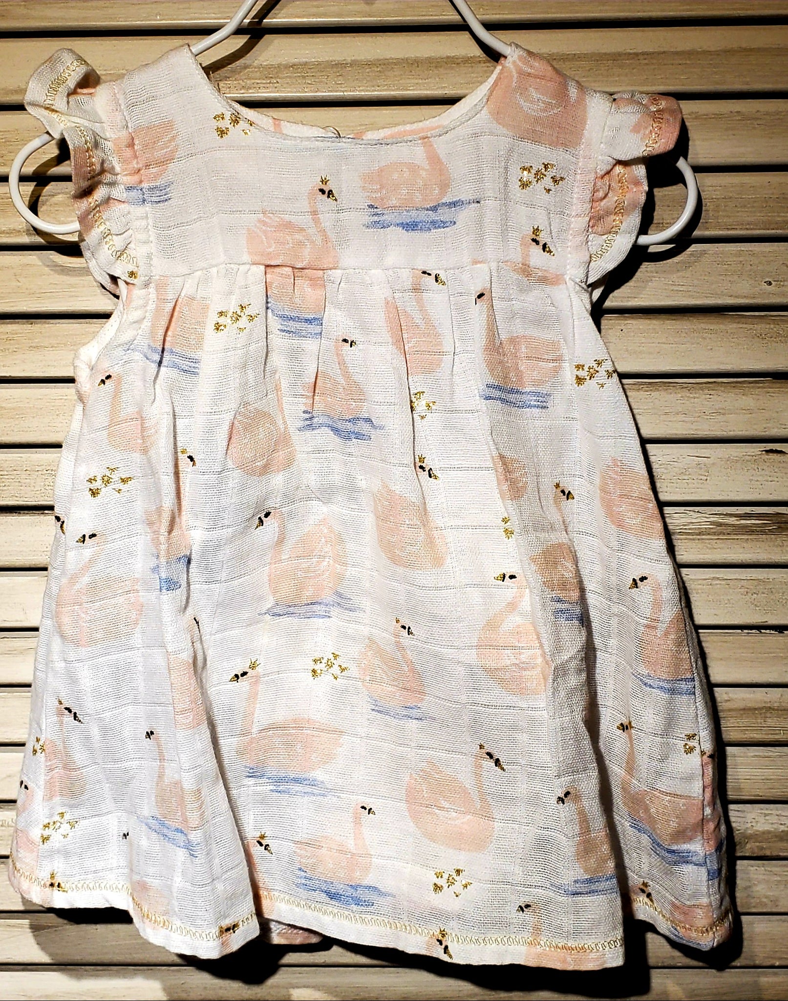 2pc Muslin Swan Dress w/bloomers