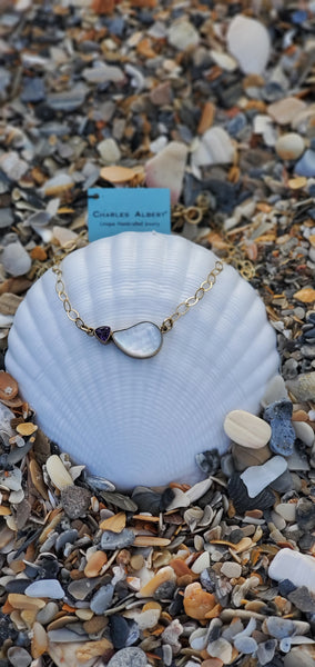 Mother of Pearl & Amethist Necklace